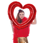 Ballon cadre en forme de c?ur rouge 80 cm