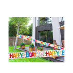 Banderole happy birthday points multicolores 15 m