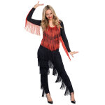 Body charleston rouge et noir  franges femme