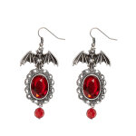 Boucles d'oreilles chauve souris gothique rouge femme halloween