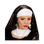 Boucles d'oreilles croix argent et noire femme