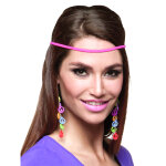 Boucles d'oreilles peace multicolore adulte