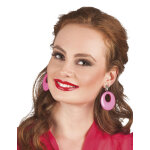 Boucles d'oreilles rose fluo adulte