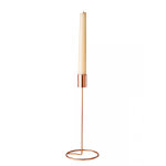 Bougeoir design sur pied m�tal rose gold 23 cm