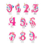 Bougie chiffre rose licorne 14 cm