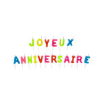 Bougies joyeux anniversaire multicolores 4, 5 cm