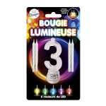 Bougies lumineuses led chiffre 3