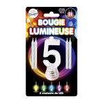 Bougies lumineuses led chiffre 5