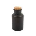 Bouteille apothicaire noire mat avec bouchon lige 11 cm 125 ml