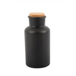 Bouteille apothicaire noire mat avec bouchon lige 17 cm 500 ml