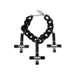 Bracelet croix crne noir adulte