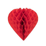 C?ur en papier alv�ol� rouge 30 cm