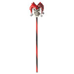 Canne du bouffon rouge et noire adulte