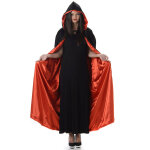Cape  capuche rouge et noire halloween adulte