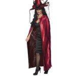 Cape rversible rouge ou noire adulte