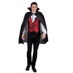 Cape vampire noire adulte 120 cm halloween