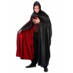 Cape vampire velours rouge et noire rversible luxe adulte