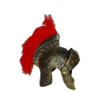 Casque romain avec plumes rouges