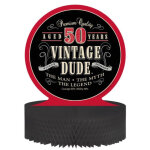 Centre de table en papier alv�ol� anniversaire vintage 50 ans 30 x 30 cm