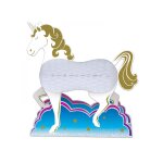 Centre de table en papier licorne blanche 25 cm