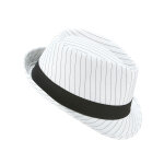 Chapeau borsalino blanc  rayures noires