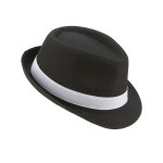Chapeau borsalino noir luxebande blanche adulte