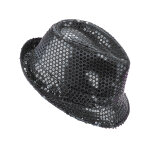 Chapeau borsalino  sequins noir adulte