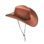 Chapeau cowboy marron  bordures noires adulte