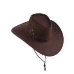 Chapeau cowboy marron effet suédé adulte Chapeau cowboy marron effet suédé adulte