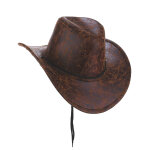Chapeau de cowboy marron imitation cuir adulte