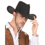 Chapeau cowboy noir en suedine adulte Chapeau cowboy noir en suedine adulte