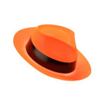 Chapeau gangster orange fluo adulte