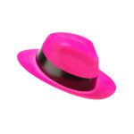 Chapeau gangster rose fluo adulte