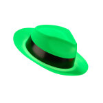 Chapeau gangster vert fluo adulte