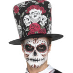 Chapeau haut de forme crnes adulte dia de los muertos