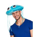 Chapeau mduse bleue en peluche adulte