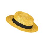 Chapeau paille canotier jaune