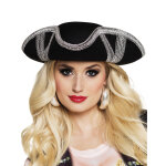 Chapeau pirate bordure argente adulte