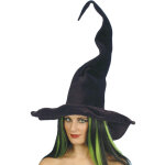 Chapeau sorcire noir velours femme halloween