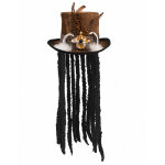 Chapeau vaudou avec cheveux adulte