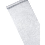 Chemin de table intiss mtallis argent 30 cm x 5 m