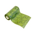 Chemin de table intiss relief feuille tropicale vert 15 cm x 5 m