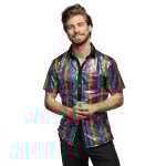 Chemise boule  facettes disco arc en ciel homme