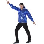 Chemise disco  sequins bleus homme