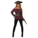 Chemise pirate bordeau luxe femme