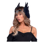 Coiffe ailes d'ange noires luxe adulte