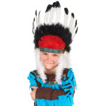 Coiffe chef indien avec plumes enfant