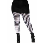 Collants rays noirs et blancs grande taille femme