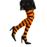 Collants rays orange et noirs adulte