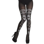 Collants squelette noirs et blancs adulte dia de los muertos